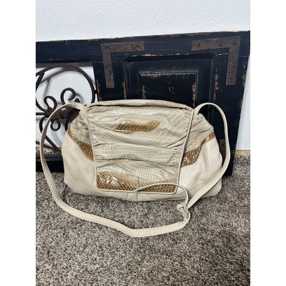 SHARIF Vintage Exotic Skin Patchwork Leather Clutch Crossbody Bag 80s/90s